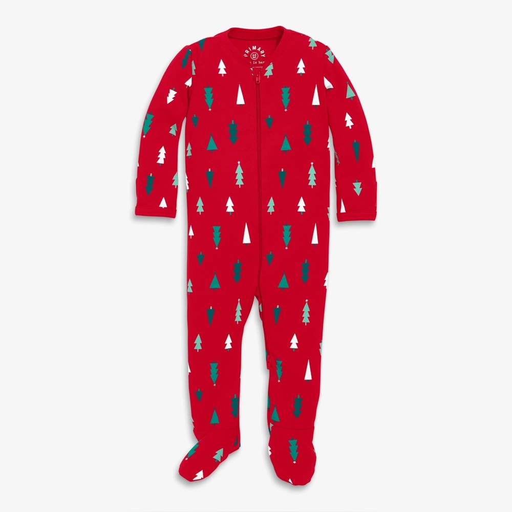 New!! Baby organic zip footie in twinkly trees size 6-9 months